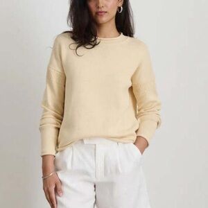ALEX MILL mariner roll neck sweater pale oak beige cotton heritage size XS